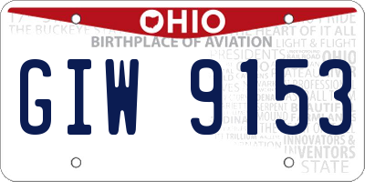 OH license plate GIW9153