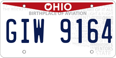 OH license plate GIW9164