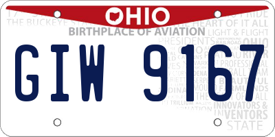 OH license plate GIW9167