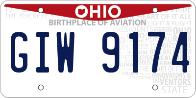 OH license plate GIW9174