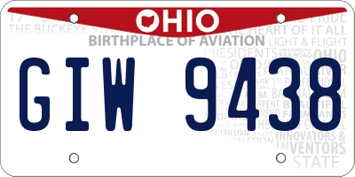 OH license plate GIW9438