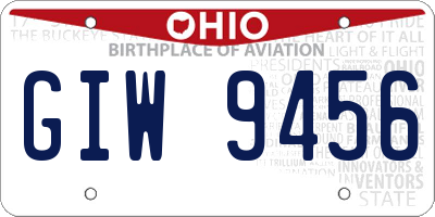 OH license plate GIW9456