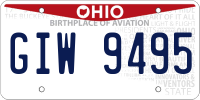 OH license plate GIW9495