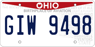 OH license plate GIW9498