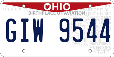 OH license plate GIW9544
