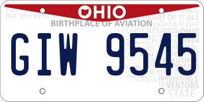 OH license plate GIW9545