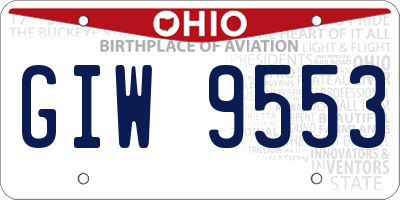 OH license plate GIW9553