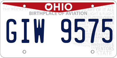 OH license plate GIW9575