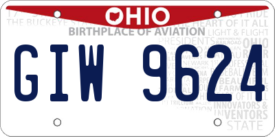 OH license plate GIW9624
