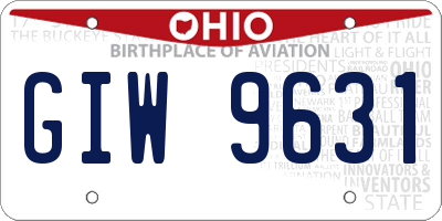 OH license plate GIW9631