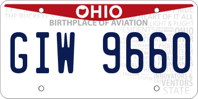 OH license plate GIW9660