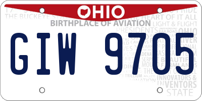 OH license plate GIW9705