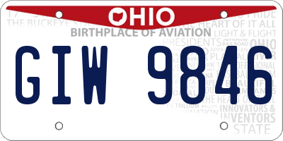 OH license plate GIW9846