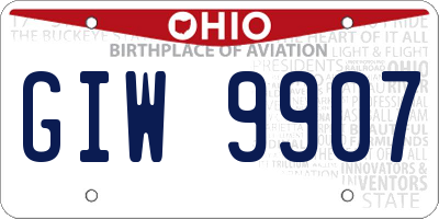 OH license plate GIW9907
