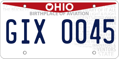 OH license plate GIX0045
