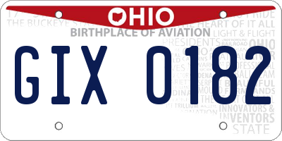 OH license plate GIX0182