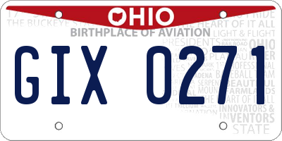 OH license plate GIX0271