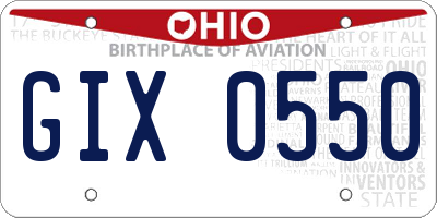 OH license plate GIX0550