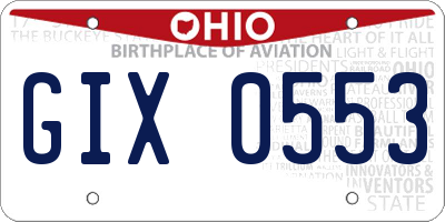 OH license plate GIX0553
