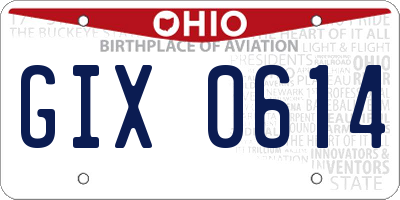 OH license plate GIX0614