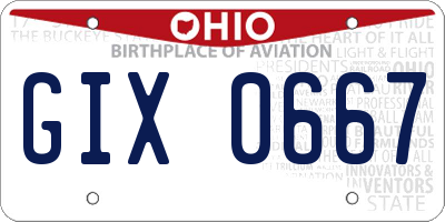 OH license plate GIX0667