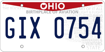 OH license plate GIX0754