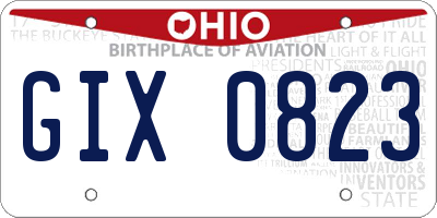 OH license plate GIX0823