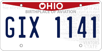 OH license plate GIX1141