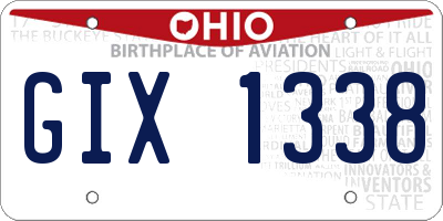OH license plate GIX1338