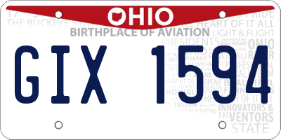 OH license plate GIX1594