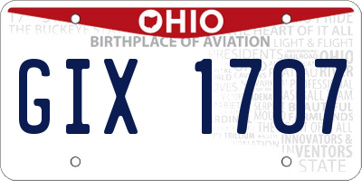 OH license plate GIX1707