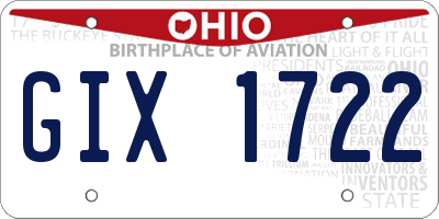 OH license plate GIX1722