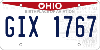 OH license plate GIX1767
