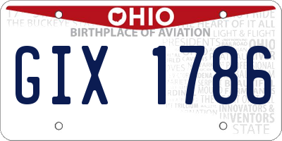 OH license plate GIX1786