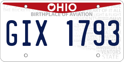 OH license plate GIX1793