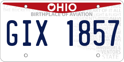 OH license plate GIX1857