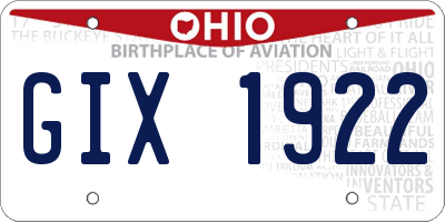 OH license plate GIX1922
