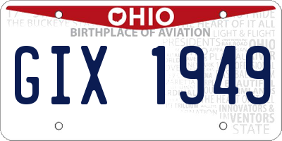 OH license plate GIX1949