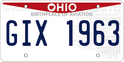 OH license plate GIX1963
