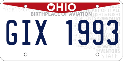 OH license plate GIX1993