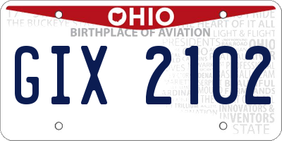 OH license plate GIX2102