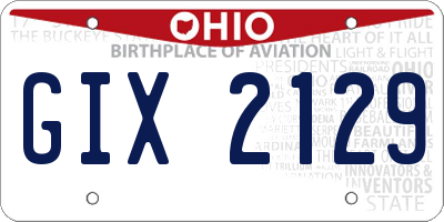 OH license plate GIX2129