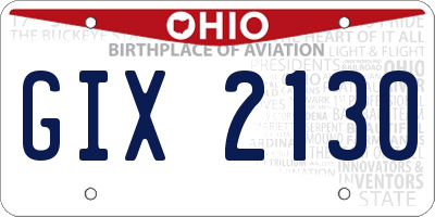 OH license plate GIX2130