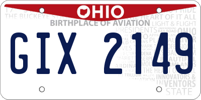 OH license plate GIX2149