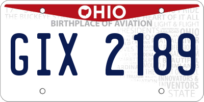 OH license plate GIX2189