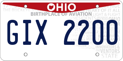 OH license plate GIX2200