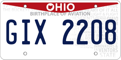 OH license plate GIX2208