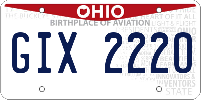 OH license plate GIX2220