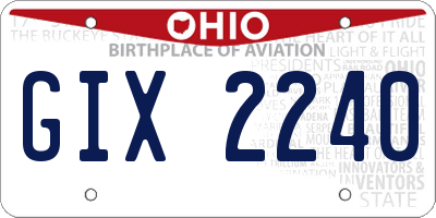 OH license plate GIX2240