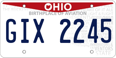 OH license plate GIX2245
